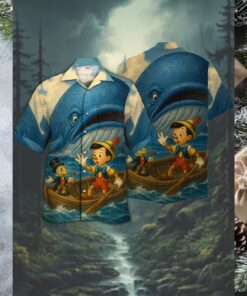 Monstro’s Waters Vintage Style Hawaiian Button Up T shirt