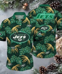 NFL New York Jets Green Tropical Hawaiian Shirt