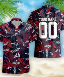 New England Patriots NFL Custom Name and Number Hawaiian Shirt