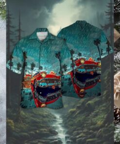 Rainy Retro Ride Hawaiian Shirt