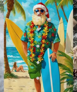 Santa’s Tropical Getaway Hawaiian Shirt
