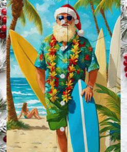 Santa’s Tropical Getaway Hawaiian Shirt