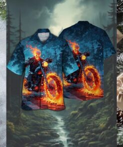 Skull Fire Burning Forever Hawaiian Shirt