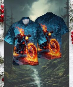 Skull Fire Burning Forever Hawaiian Shirt