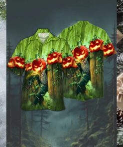 Spooky Luau Jack o’ Lantern Forest Hawaiian Shirt