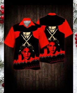 V for Vendetta Graphic Print Hawaiian Shirt