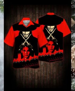 V for Vendetta Graphic Print Hawaiian Shirt