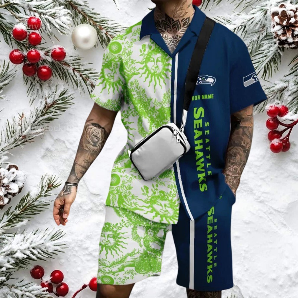 eattle Seahawks NFL Green White Pattern Hawaiian Shirt eattle Seahawks NFL Green White Pattern Hawaiian Shirt