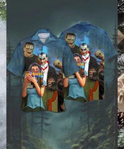 lassic Movie Monsters Hawaiian Shirt
