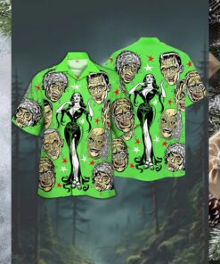 monster themed Hawaiian shirt