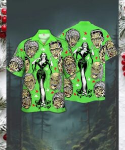 monster themed Hawaiian shirt