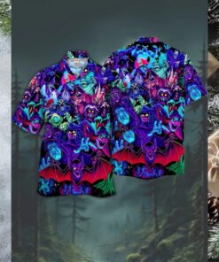 ropical Vibes Face Print  Haiwaiian Shirt