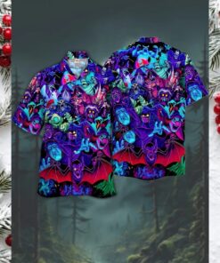 ropical Vibes Face Print  Haiwaiian Shirt